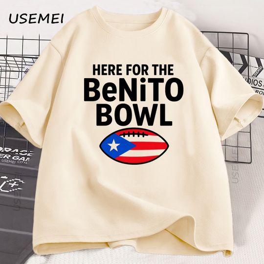 Discover Here for The Benito Bowl T Shirt Puerto Rican Football Bad Bunny Tee Shirt Superbowl Halftime Graphic T Shirts Cotton Clothes