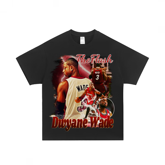 Dwyane Wade Basketball T Shirt For Men Women Pure Cotton Short Sleeve "The Flash" Style Legendary Guard Fashion Daily Top