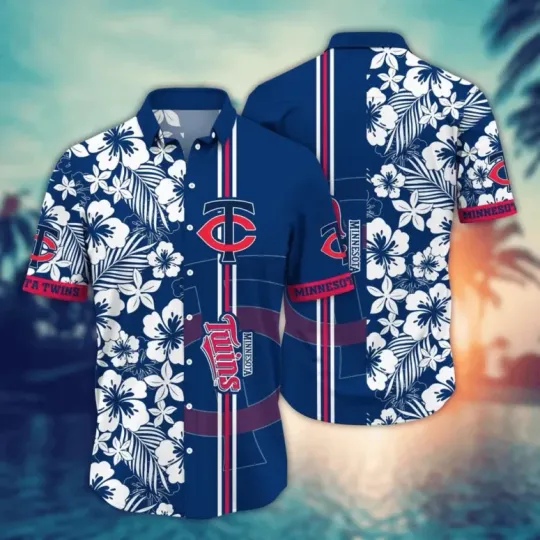 Discover Minnesota Twins Ocean Breeze Hibiscus Hawaiian Shirt
