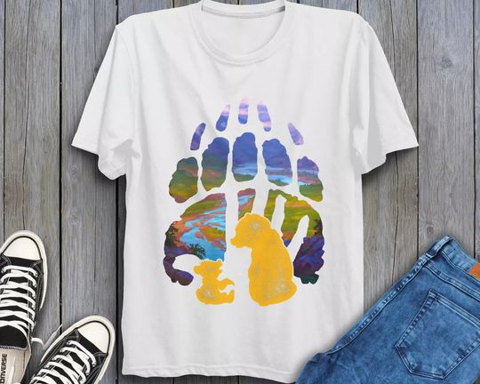 Discover Summer New Men's Disney Brother Bear Pattern T-shirt Daily Leisure and Theme Activities Wear Unisex Pure Cotton Short Sleeves