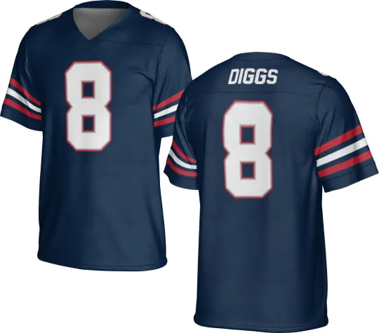 Discover UNSIGNED CUSTOM Sewn Stitched Stefon Diggs Navy Jersey - Size S to 5XL