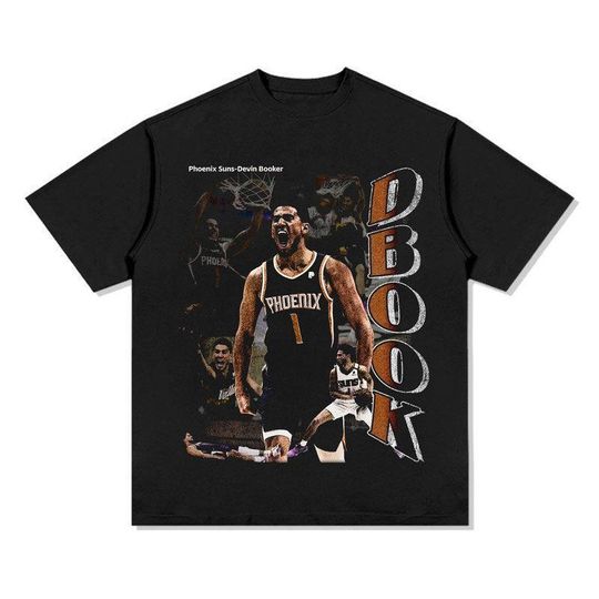 Devin Booker Basketball Superstar Graphic T-Shirt Breathable  Crew Neck Retro Pro Athlete Fan Daily Casual Fashion Tee