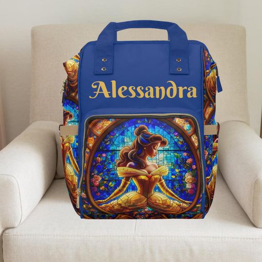 Belle,Princess Belle, Princess Belle Backpack,Disney gift,Girl diaper bag,Custom Diaper bag,Belle baby shower,Disney princess baby shower