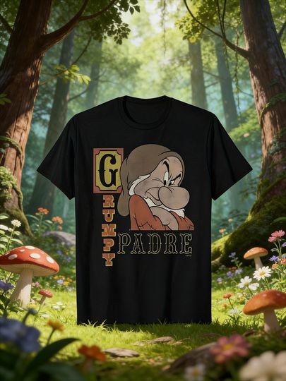 Discover 2026 Summer Disney Irritable Dwarf Print T-shirt for Both Men and Women, 100% Pure Cotton Short-sleeved Casual Loose Top