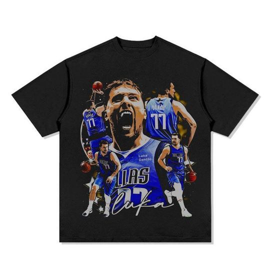 Luka Doncic Basketball Superstar Graphic T-Shirt Oversized   Crew Neck Harajuku Streetwear Pro Athlete Fan Daily Tee
