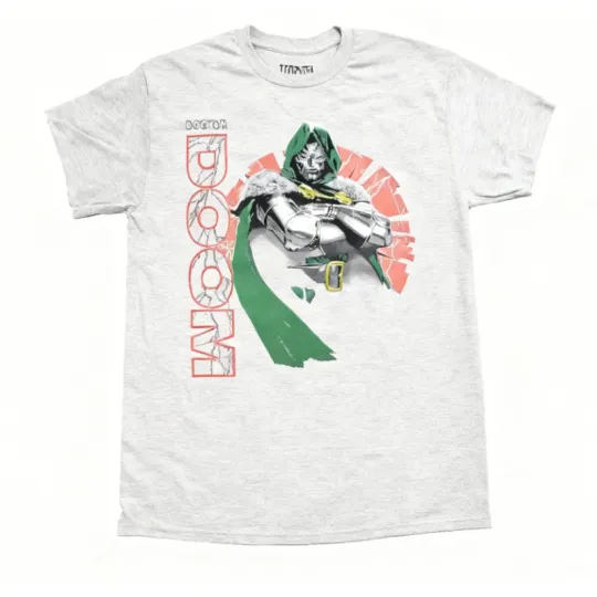 Discover Marvel  New Fashion Dr. Dooom Comic Villain Graphic Graphic Print Men's and Women's Short Sleeve Loose Casual T-Shirts