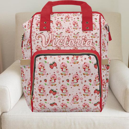 Discover Strawberry shortcake,Strawberry shortcake backpack,Girl diaper bag,custom diaper bag,Berry first birthday,expecting mom gift