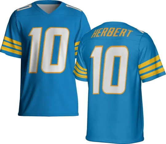 Discover UNSIGNED CUSTOM Sewn Stitched Justin Herbert Jersey - Size S to 5XL