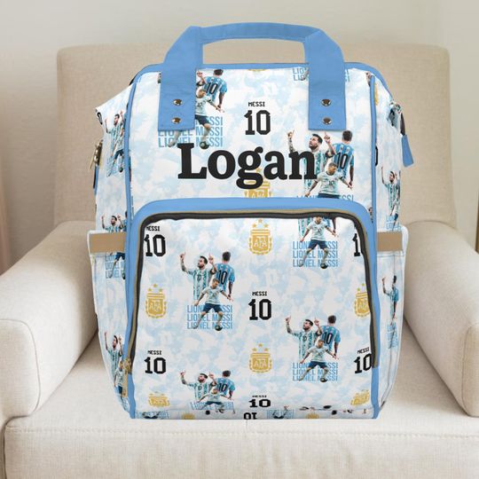 Discover Lionel Messi Backpack, Messi,Soccer Backpack,Boy diaper bag,custom diaper bag,Boy backpack,Soccer baby shower,Expecting mom gift,