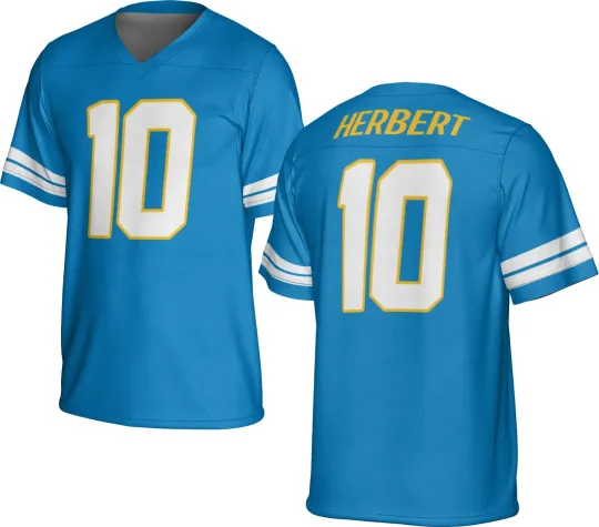 Discover UNSIGNED CUSTOM Sewn Stitched Justin Herbert Jersey - Size S to 5XL