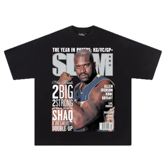 Discover Shaquille ONeal 2 Big 2 Strong Basketball T-Shirt Breathable Cotton Crew Neck Y2K Streetwear Sports Enthusiast Casual Top