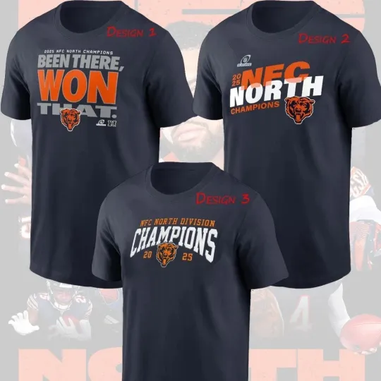 Discover Chicago Bears 2025 .N.F.C North Division Champions TShirt - Full Color, Full Size