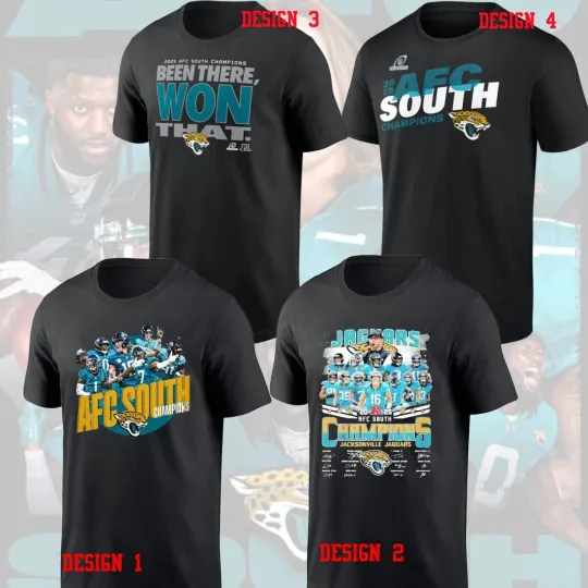 Discover Jacksonville Football 2025 A.F.C South Division Champions TShirt - Multicolors