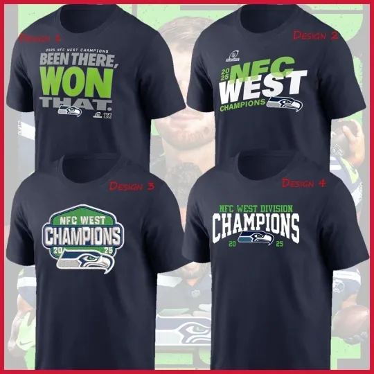 Discover Seattle Football 2025 N.F.C West Division Champions 1Sided TShirt - Multicolors