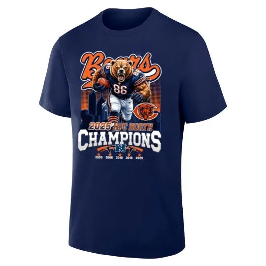 Discover Chicago Football N.F.C North Division 2025 Champions TShirt - Full Colors, Full Size