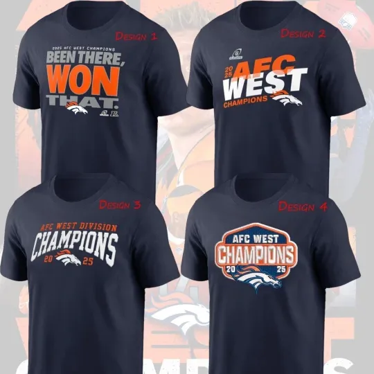 Discover Denver Football 2025 A.F.C West Division Champions TShirt - Size S to 5XL