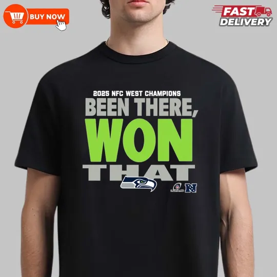 Discover Seattle Football 2025 N.F.C West Division Champions TShirt - Size S to 5XL