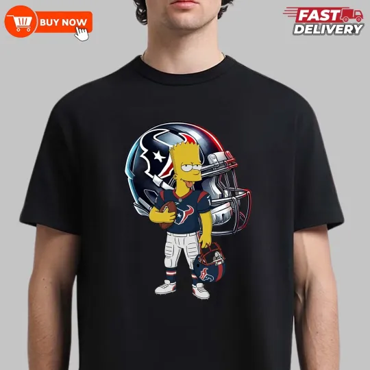 Discover Houston Funny Bart Player Football TShirt - Full Colors, Full Size
