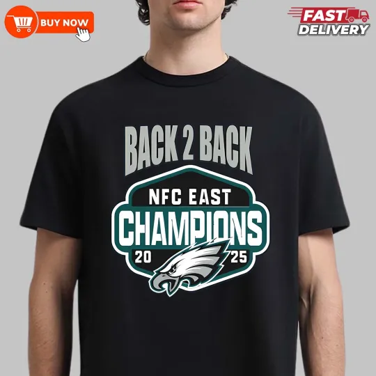 Discover Philadelphia Back To Back 24-2025 NFC East Champion TShirt - Full Size