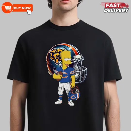 Discover Chicago Funny Bart Player Football TShirt - Full Colors, Full Size