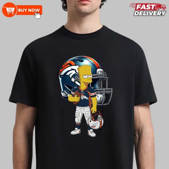 Discover Denver Funny Bart Player Football TShirt - Full Colors, Full Size
