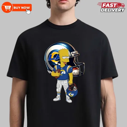 Discover Los Angeles Funny Bart Player Football TShirt - Full Colors, Full Size