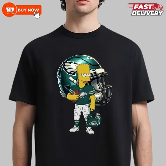 Discover Philadelphia Funny Bart Player Football TShirt - Full Colors, Full Size