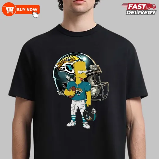 Discover Jacksonville Football Funny Bart Player Football TShirt - Full Colors, Full Size