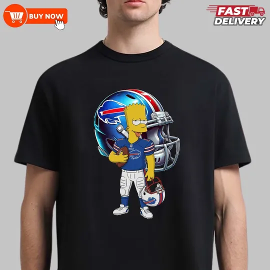 Discover Buffalo Football Funny Bart Player Football TShirt - Full Colors, Full Size