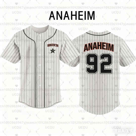 Discover Men's Women's RUNSEOKJIN TOUR ANAHEIM Baseball Jersey Short Sleeve Baseball Children T-shirt Tops Kids Fan Gifts