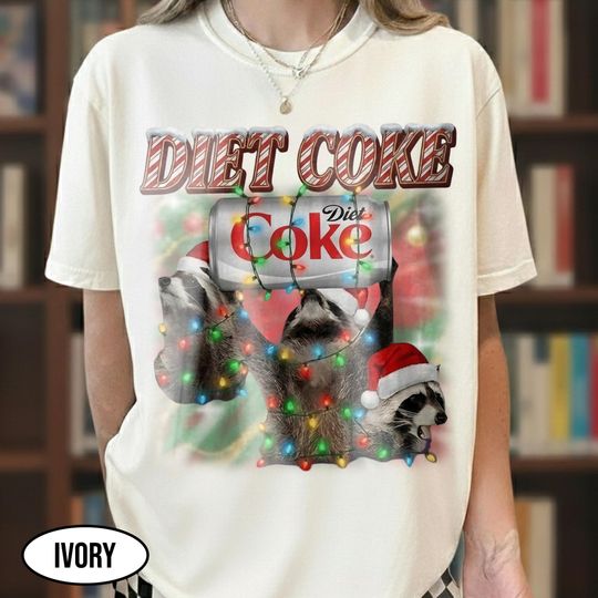 Discover Three Racoons Diet Coke Christmas Shirt, Funny Dunk Raccoon Christmas Shirt, Raccoon Meme Diet Coke Shirt, Diet Coke Lover Xmas Gift