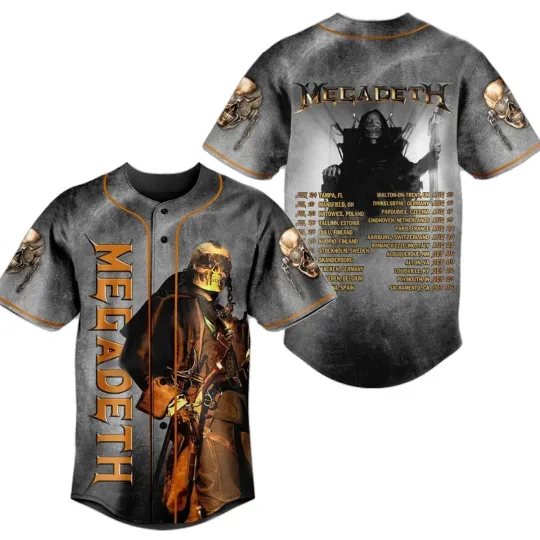 Discover Megadeth Tour Dates Baseball Jersey Megadeth 3D Print Unisex T-Shirt Men Women