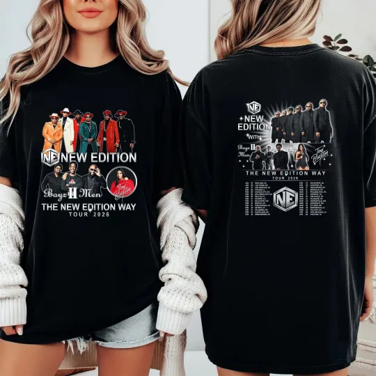 The New Edition Way Tour 2026 Retro R&B Concert Double Sided T-Shirt