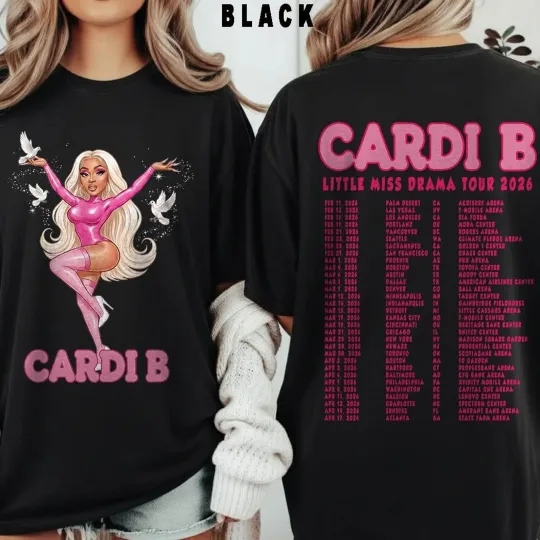 Discover Cardi B Tour Little Miss Drama Tour 2026 T-shirt