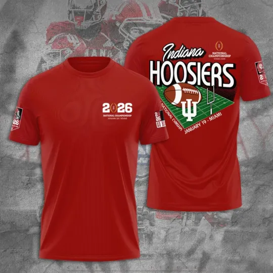 Discover Indiana Hosiers Football 2026 Peach Bowl Champions 3D Shirt S-5XL M42
