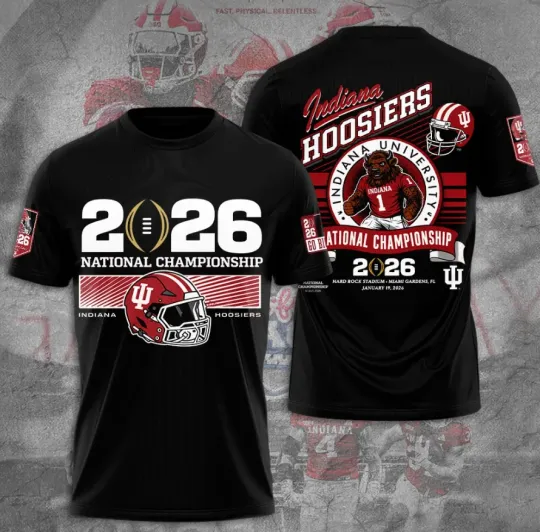 Discover Indiana1 Hoossierr Football 2026 National Championship 3D T-Shirt
