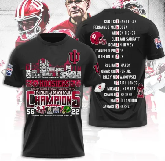 Discover Indianma Hoosi1Er Football Team 3D T-Shirt Unisex Aparrel