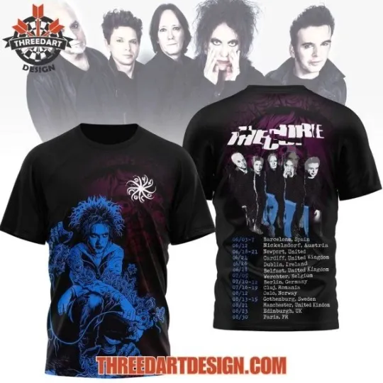 The Cure 2026 Tour All Over Print 3D T-Shirt The Cure Gift For Fan