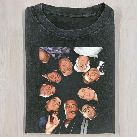 Discover Sopranos Cast Group Shirt, Vintage Mafia Crew Graphic Tee, Retro TV Show T-shirt