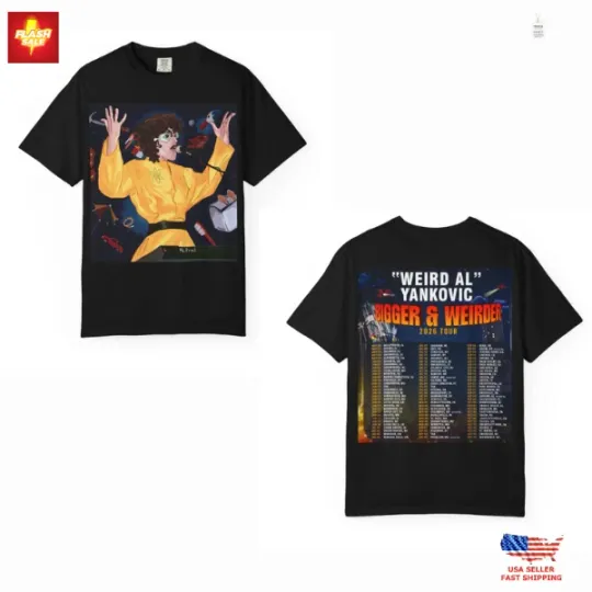 Discover New Arrival Weird Al Yankovic Bigger & Weirder 2026 Tour T-Shirt Comedy Music