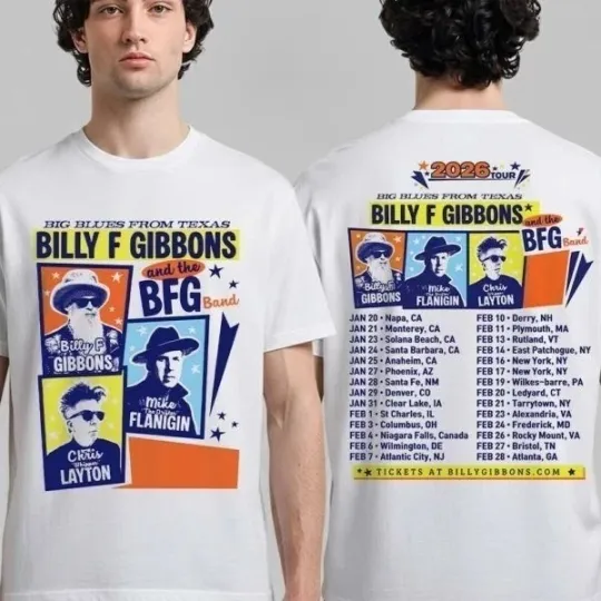 Discover Billy Gibbons 2026 Tour T-Shirt