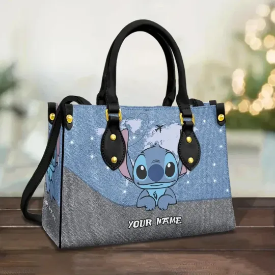 Discover Personalized Stitch Disney Leather Handbag, Disney Gift Handbag