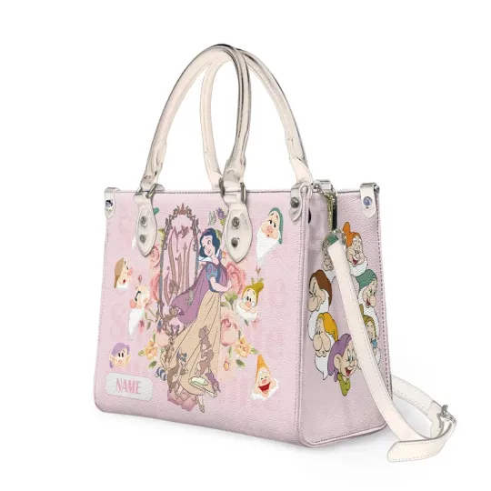 Discover Personalized Snow White Leather Handbag, Disney Leather Handbag