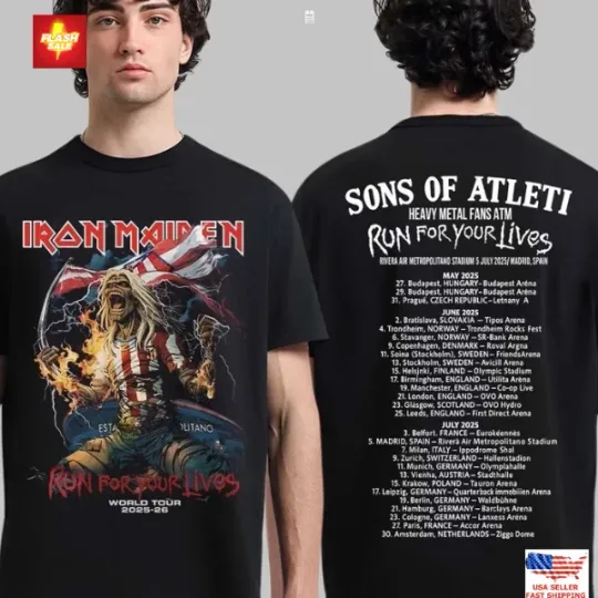 Discover Hot Iron Maiden Run for Your Lives Tour 2025–2026 ATM T-Shirt
