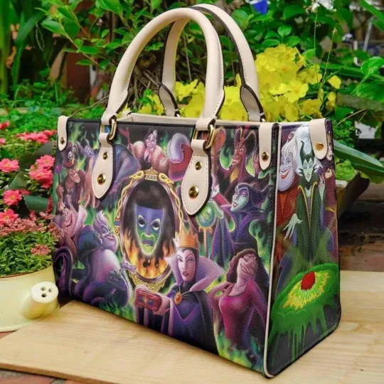 Discover Disney Villains Leather Handbag, Disney Evil Women's Leather Bag