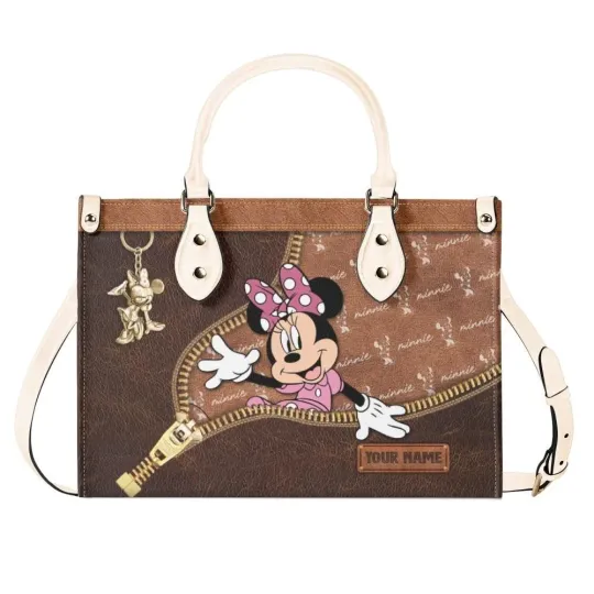 Discover Minnie Mouse Leather Handbag, Disney Bag For Women, Cute Cartoon Gift Bag
