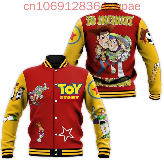 Discover Disney Toy Story Woody Baseball Jacket Men's Women's Hip Hop Harajuku Jackets Losto Streetwea Boys Girls Loose College Coats
