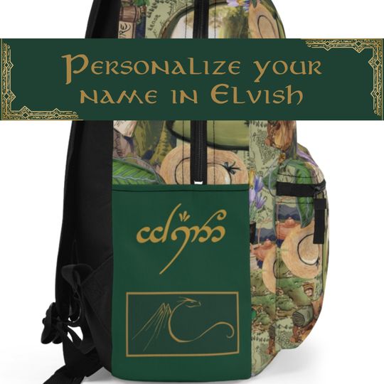Discover Personalized Elvish Backpack: Lord of the Rings Book Bag