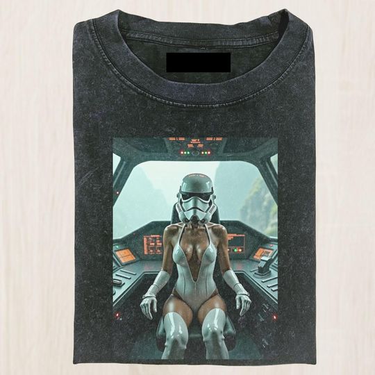 Discover Fantasy Stormtrooper Girl Pilot Comfort Colors Shirt, Sci Fi Armor Tee, Star Wars Parody Shirt, Disney Trip Shirt, Hot Space Babe Gift