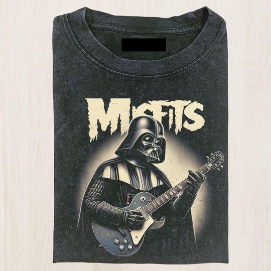 Discover Darth Vader Playing Guitar Comfort Colors Shirt, Misfits Parody Tee, Star Wars Rock Band Shirt, Funny Music Nerd Top, Gift For Fan
